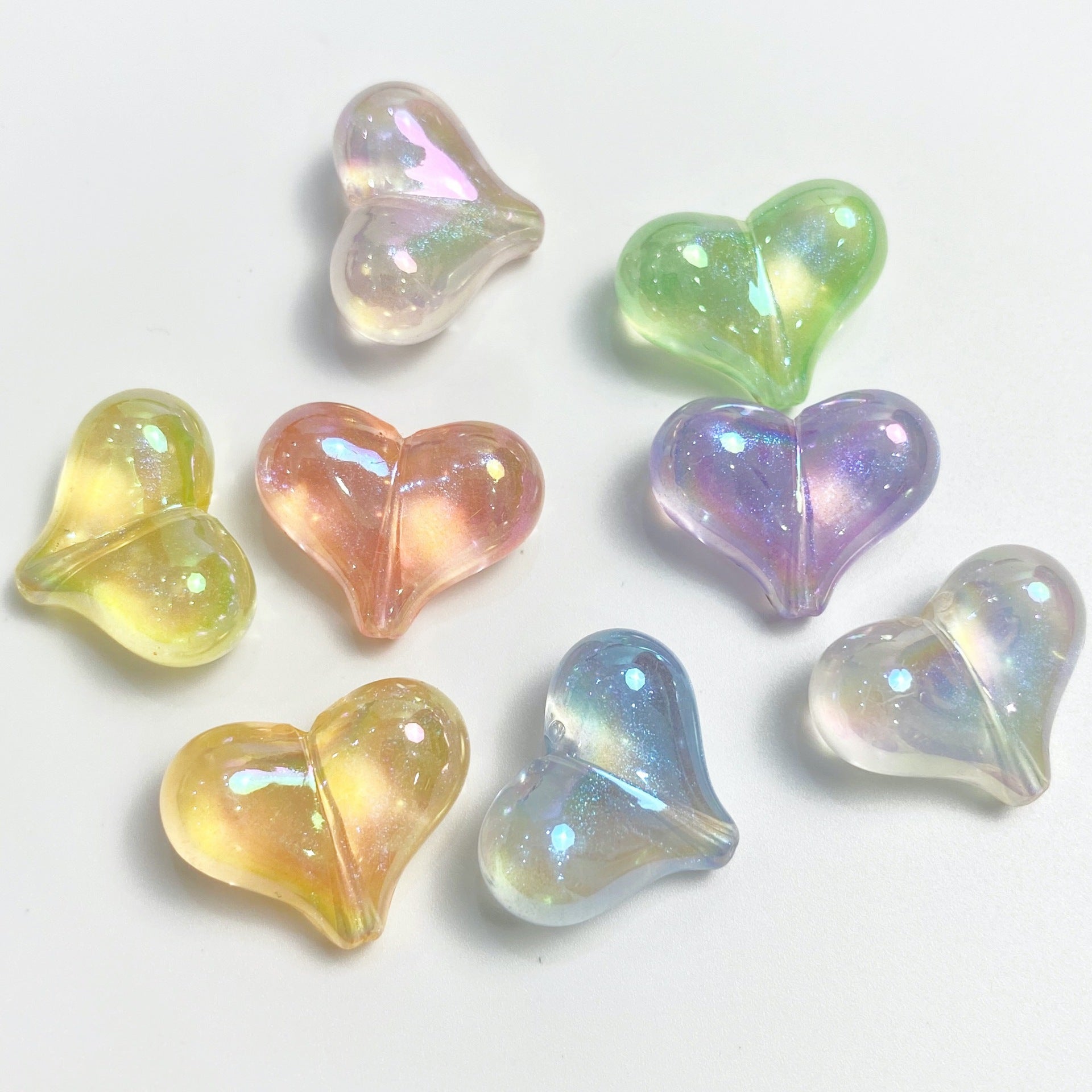 Wholesale 10pcs/pack Acrylic Color Plated Mermaid Ji Fart Peach Heart Beads